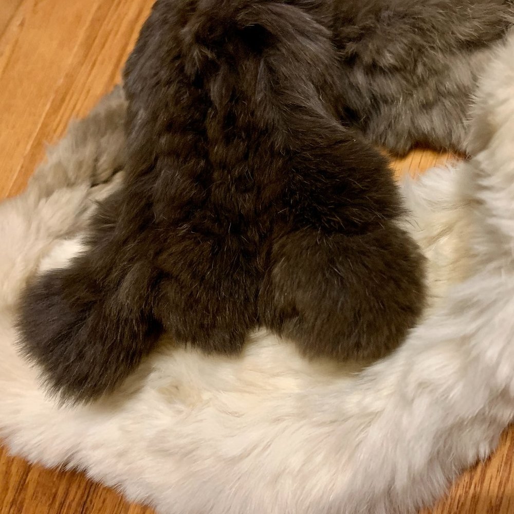 ❄️ Genuine Rabbit Fur Knitted Scarf NWOT - Picture 4 of 6